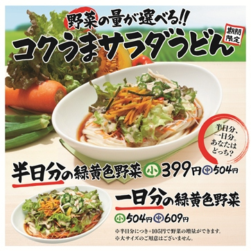 野菜の量が選べる！コクうまサラダうどん